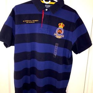 Polo by Ralph Lauren Navy and Black Striped Polo Shirt